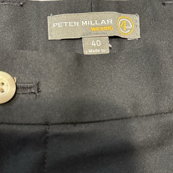 Peter Millar Wicking Shorts Mens 40 Black Solid 9" EB82 Chino Performance Golf - Picture 3 of 9